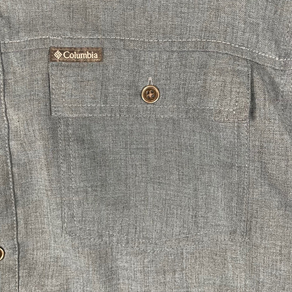 Columbia Omni-Wick Mens Blue Grey Long Sleeve Hiking Fishing Shirt Large Casual - Picture 4 of 9